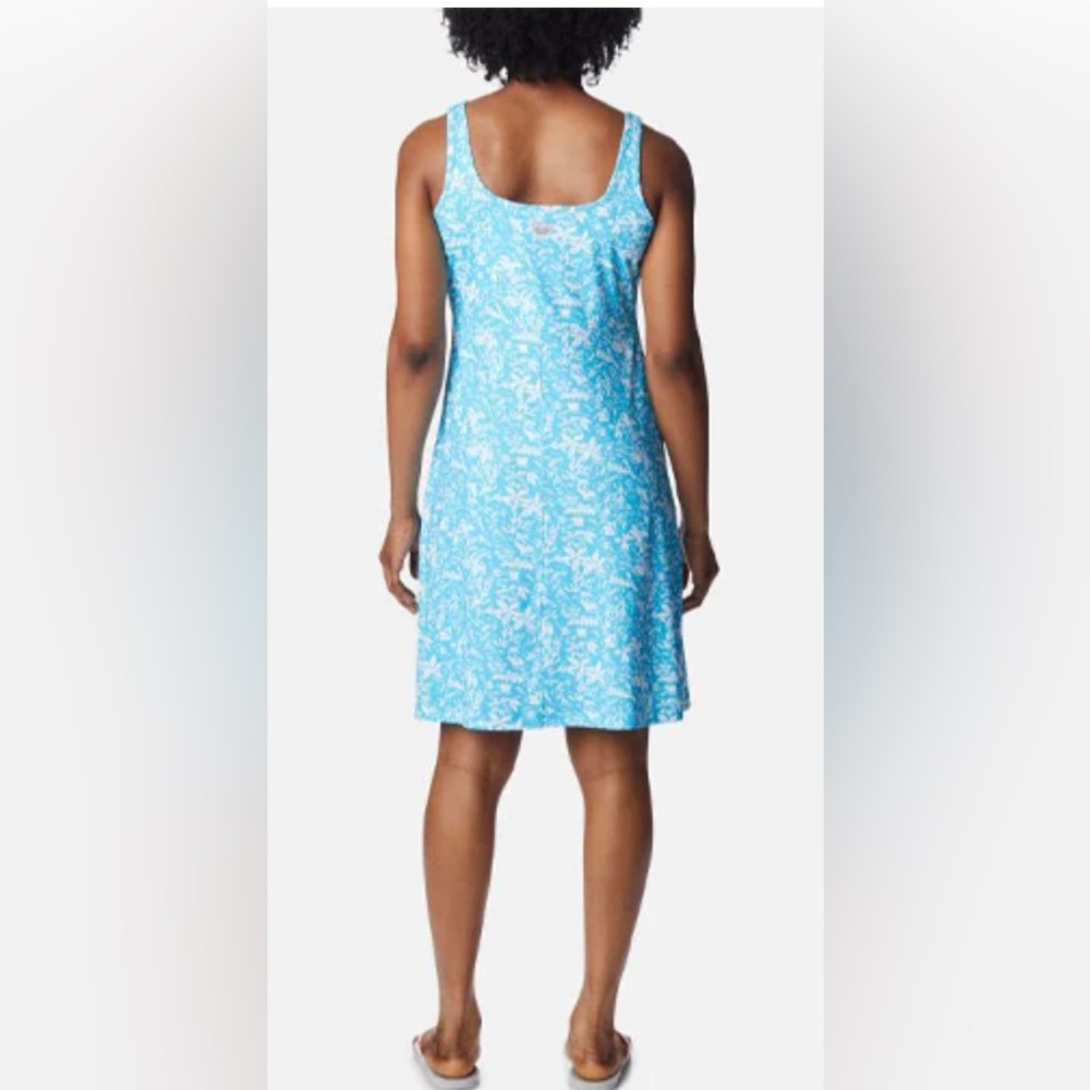 NWOT Columbia Sportswear Women's PFG Freezer Dress, Blue & White, Size Large. - Picture 11 of 12